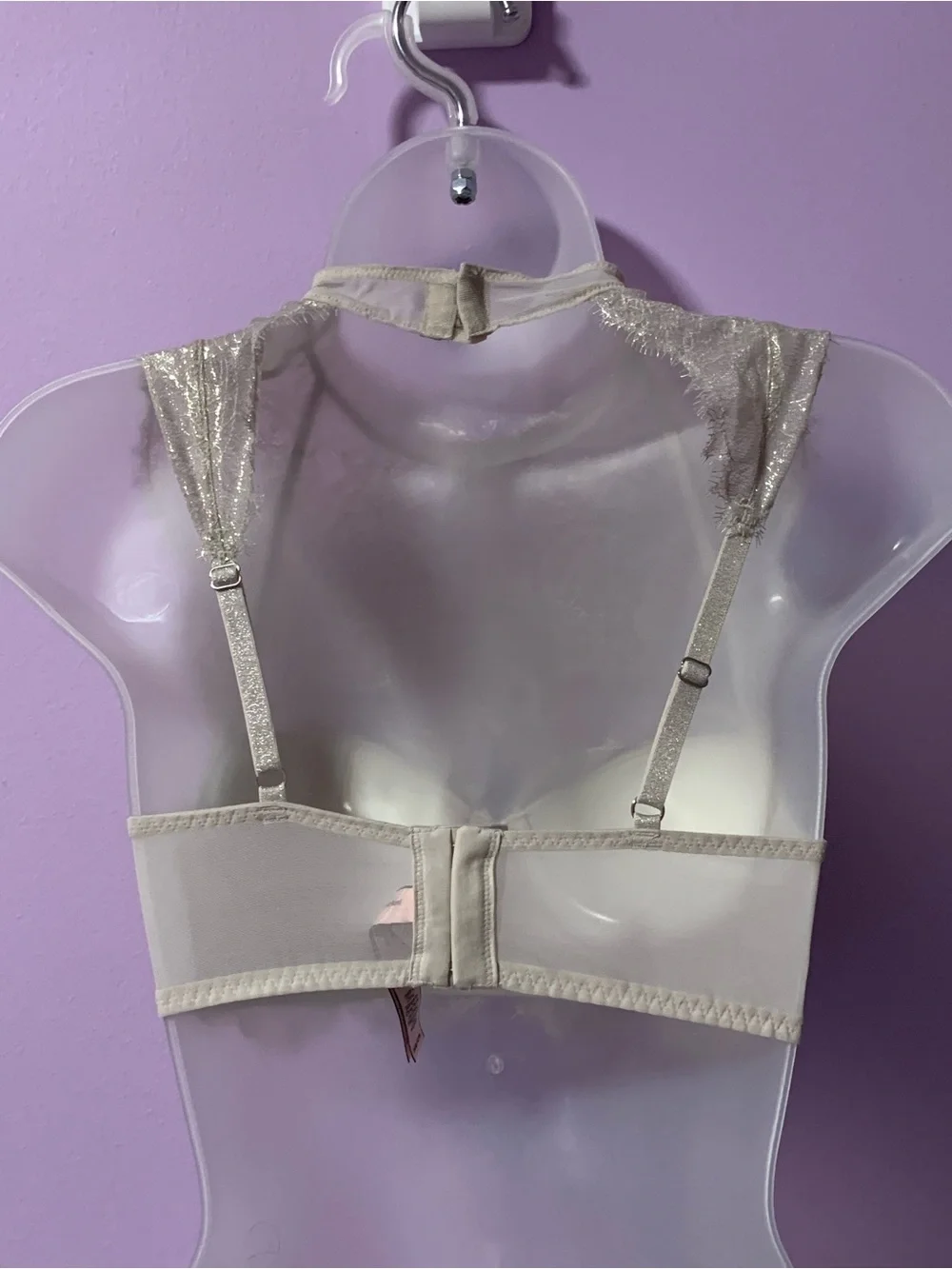 Victoria's Secret Metallic Gold Lace High-Neck Bralette